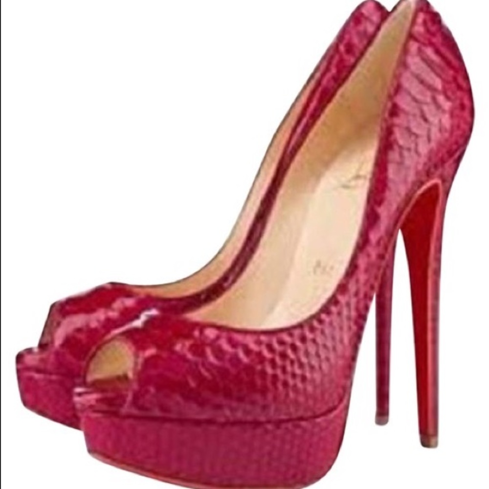 Christian Louboutin Python Peony heels